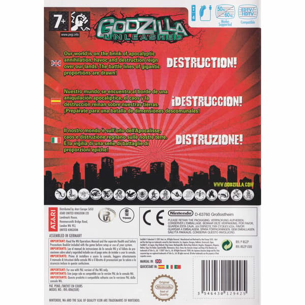 Godzilla Unleashed Nintendo Wii (Brukt)
