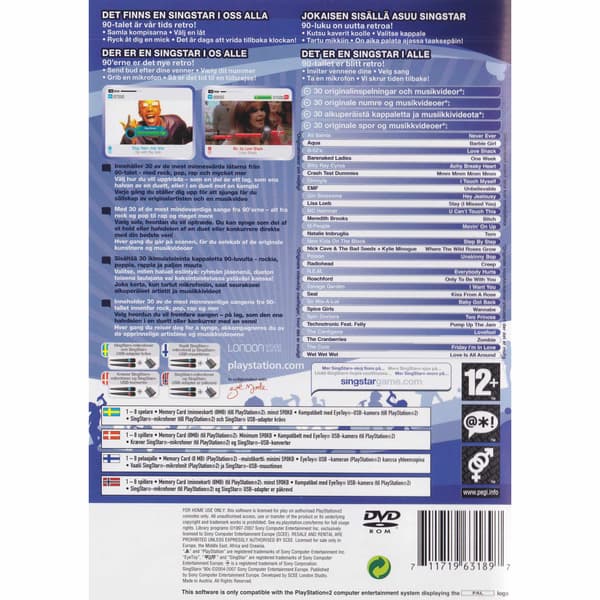 Singstar 90s Playstation 2 PS2 Nordic (Brukt)