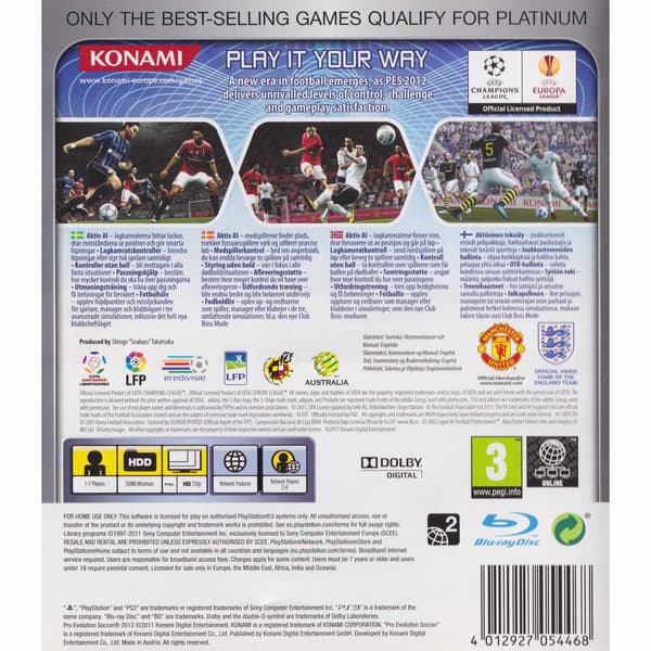 Pro Evolution Soccer 2012 Playstation 3 PS3 Nordic (Käytetty)