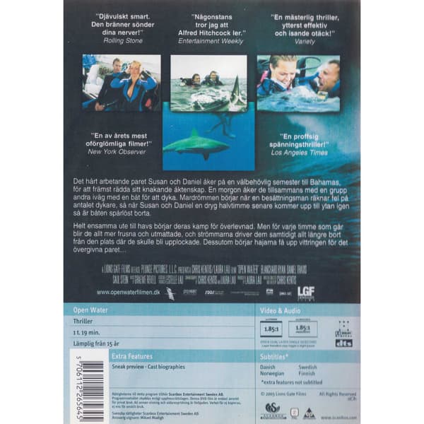 Open Water DVD (Käytetty)
