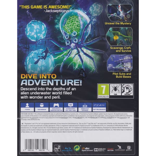 Subnautica Playstation 4 PS4