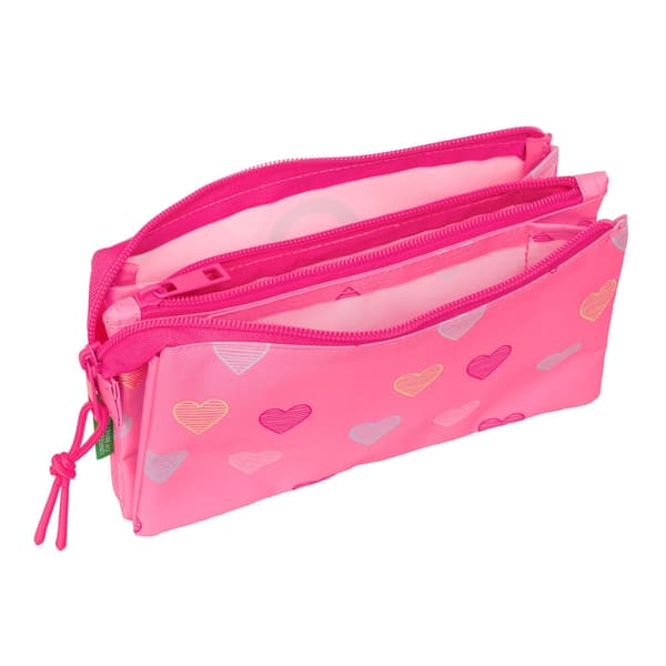 Benetton Heart triple pencil case