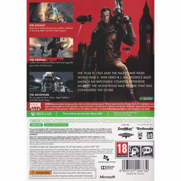 Wolfenstein The New Order Xbox 360 (Brugt)