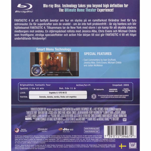 Fantastic Four Blu-Ray (Begagnad)