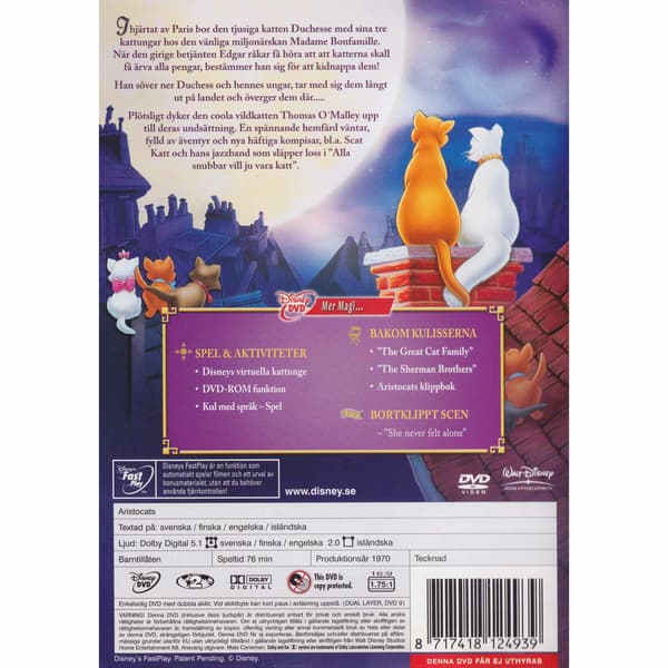 Aristocats Specialutgåva DVD (Begagnad)