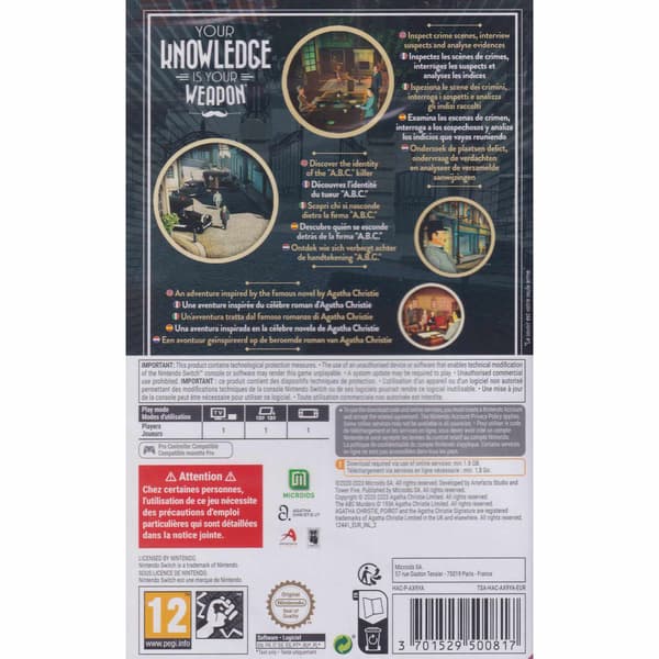 Agatha Christie The ABC Murders Nintendo Switch (Code in a box)