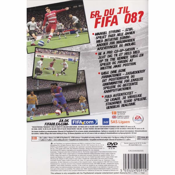 FIFA 08 Playstation 2 PS2 Danish (Brukt)