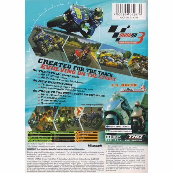 MotoGP Ultimate Racing Technology 3 Xbox (Brukt)