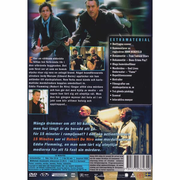 15 Minutes DVD (Brukt)