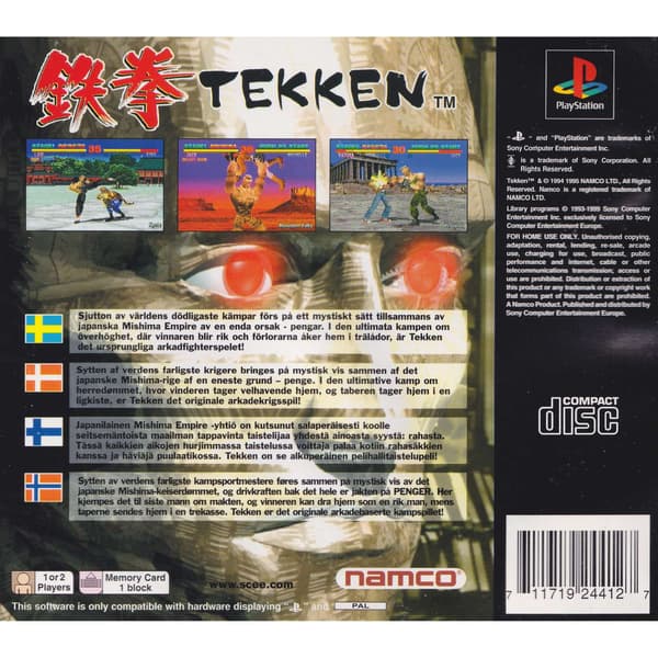 Tekken Playstation 1 PS1 Nordic (Brukt)