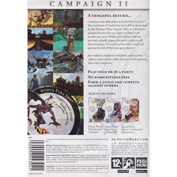 Guild Wars Factions Campaign II PC DVD (Brukt)