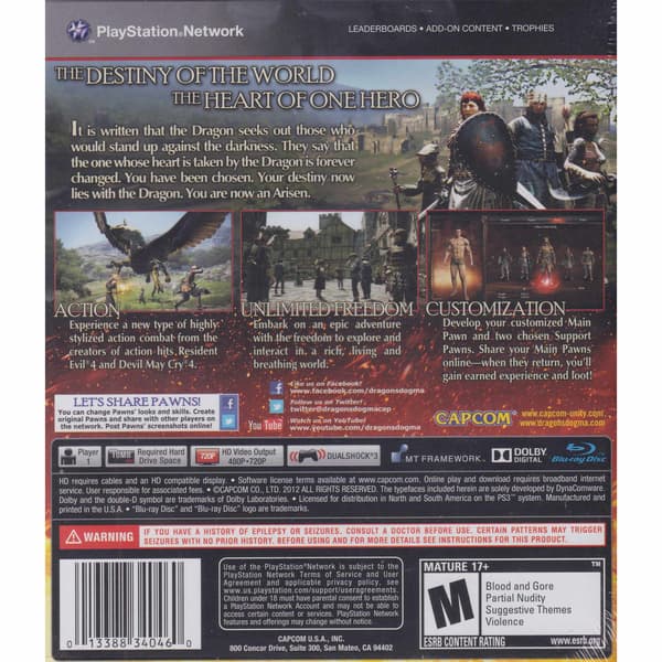 Dragons Dogma Playstation 3 PS3 IMPORT