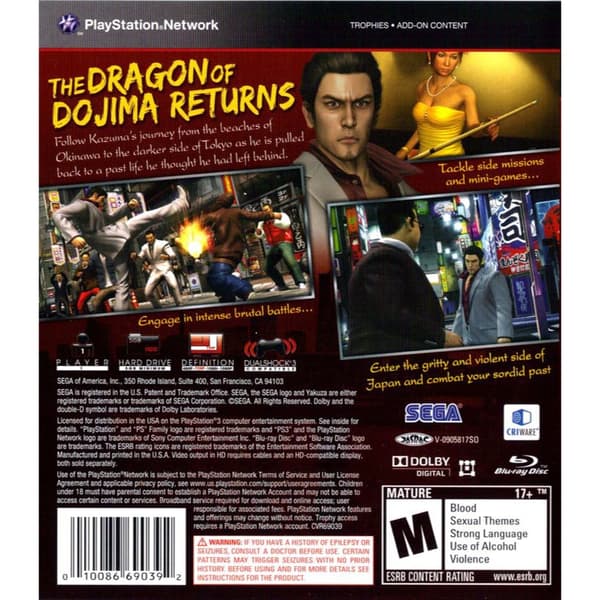 Yakuza 3 Playstation 3 PS3 IMPORT