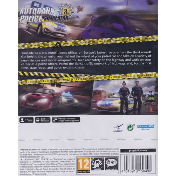 Autobahn Police Simulator 3 Playstation 5 PS5