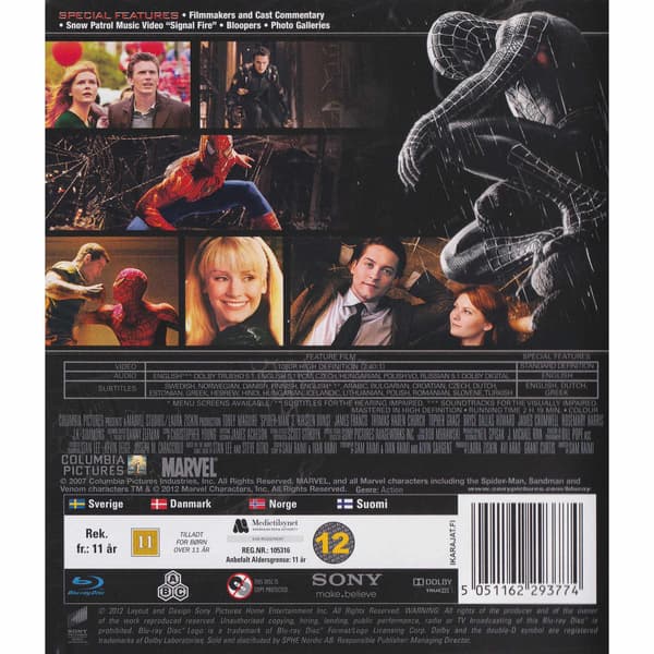 Spider-Man 3 Blu-Ray (Begagnad)