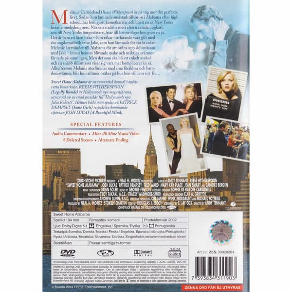Sweet Home Alabama DVD (Brukt)