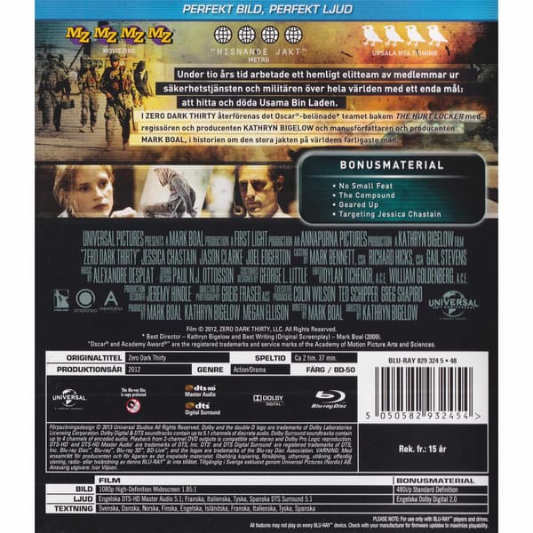 Zero Dark Thirty Blu-Ray (Brukt)