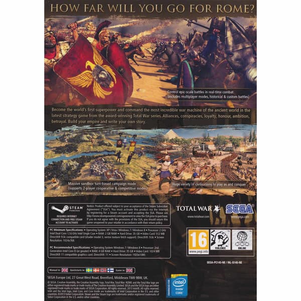 Total War Rome II PC DVD (Begagnad)