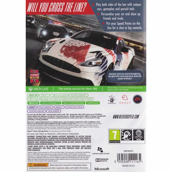Need for Speed Rivals Xbox 360 Classics (Brugt)