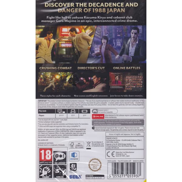 Yakuza 0 Directors Cut Nintendo Switch 2
