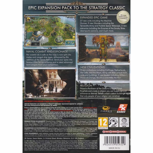 Civilization V Gods & Kings Expansion Pack PC DVD (Begagnad)