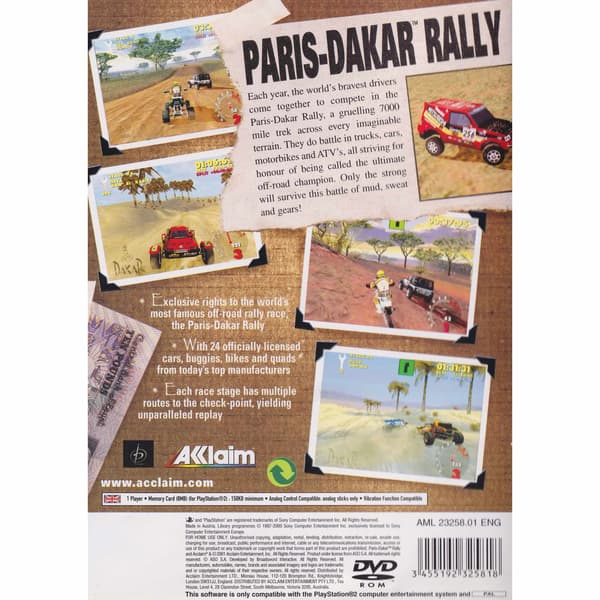 Paris Dakar Rally Playstation 2 PS2 (Brukt)