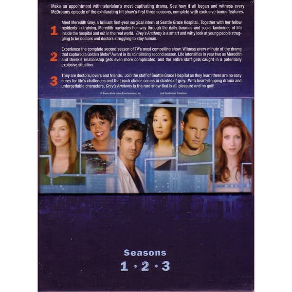 Greys Anatomy The Complete First Second & Third Seasons DVD (Käytetty)