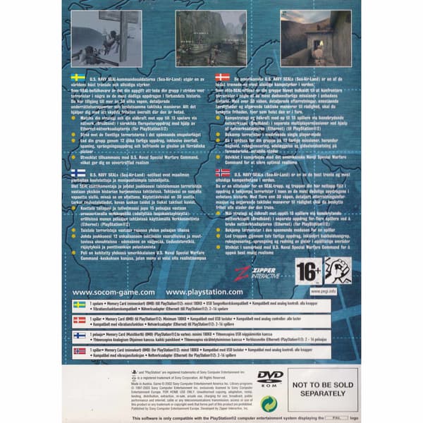 Socom US Navy Seals Playstation 2 PS2 Nordic Bundle Copy (Brukt)