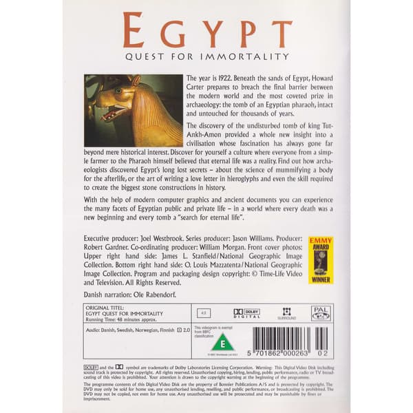 Egypt Quest for Immortality DVD (Begagnad)