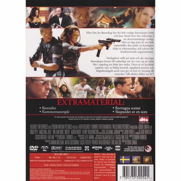 Mr & Mrs Smith DVD (Käytetty)