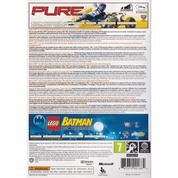 Pure + Lego Batman The Videogame Xbox 360 Bundle Copy (Brukt)