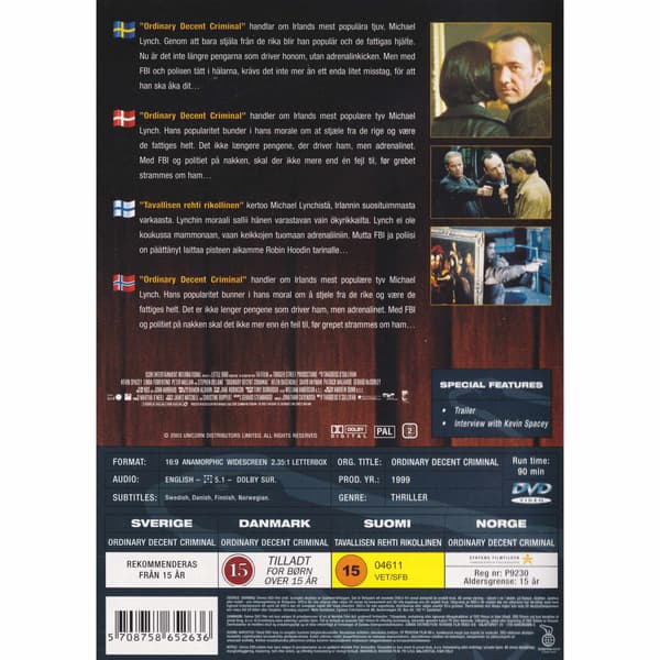 Ordinary Decent Criminal DVD (Begagnad)