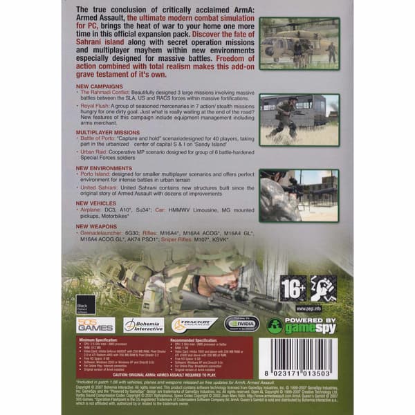 Arma Queens Gambit PC DVD (Brukt)