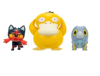 Pokemon Battle Figure Set 3-pack Litten + Psyduck + Frigibax