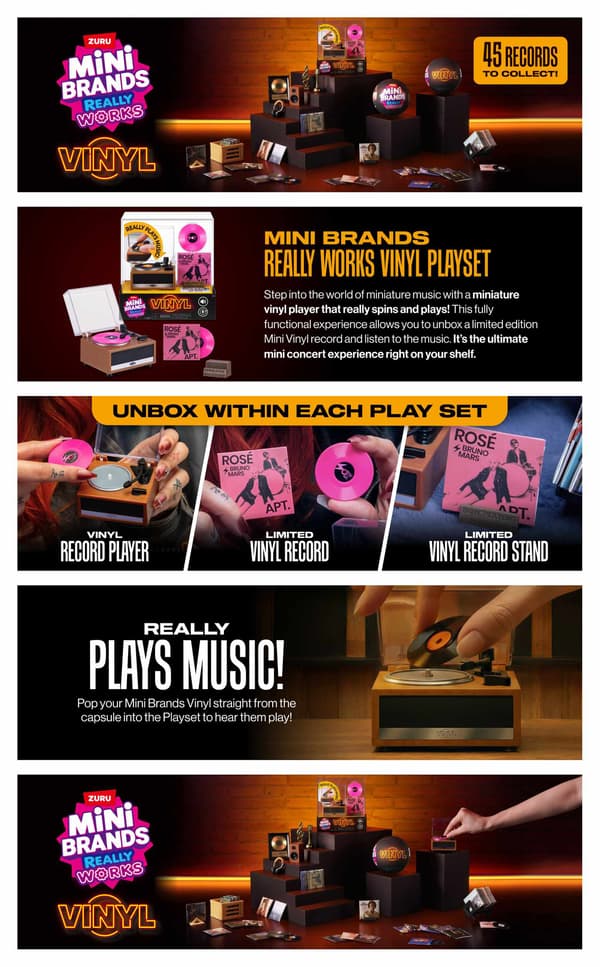 Mini Brands Really Works Vinyl Skivspelare