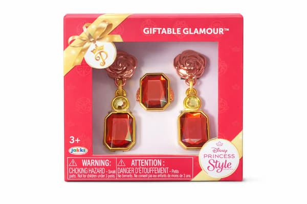Disney Prinsesse Style Smykker Røde Øreringe & Ring