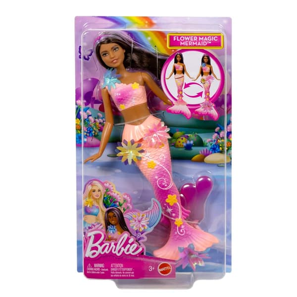 Barbie Flower Magic Havfruedukke Mørk