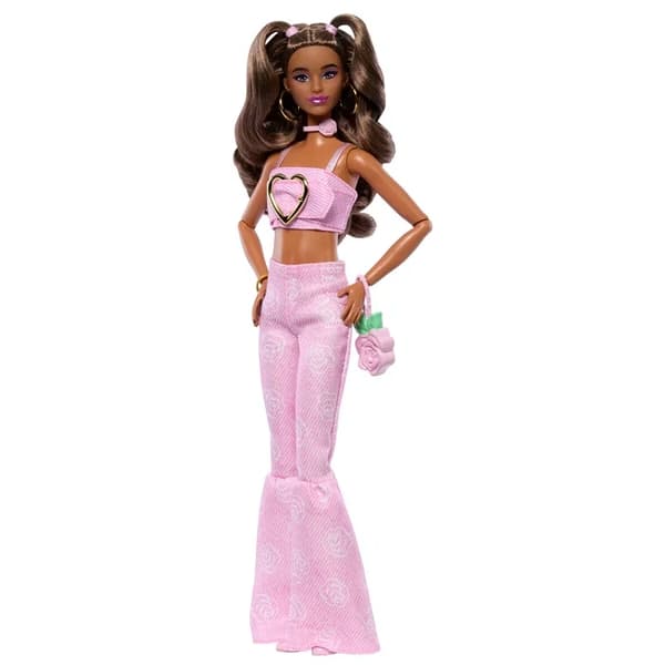Barbie Deluxe Style Rosa utsvängda jeans Latina no 11