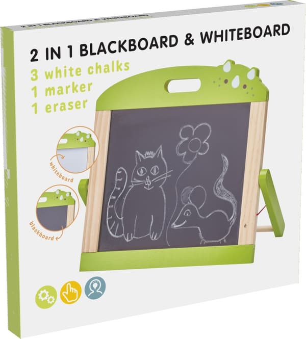 Tegnebræt og whiteboard 2-i-1 med tilbehør Hvid panda