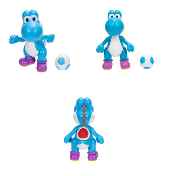 Super Mario Figur 10cm W50 Light Blue Yoshi with egg