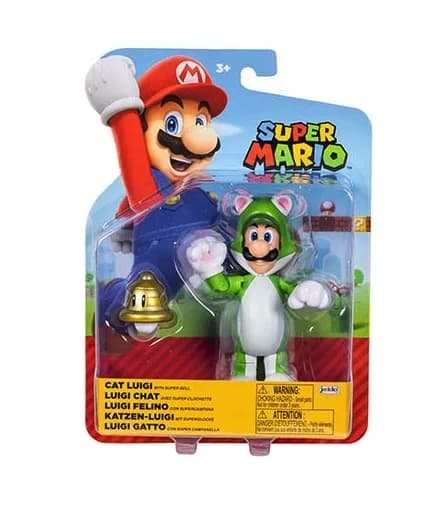 Super Mario Figur 10cm W42 Cat Luigi with Bell