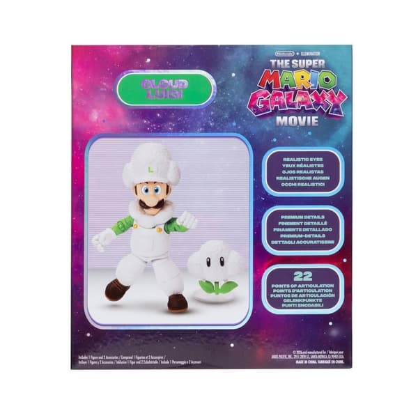 Mario Galaxy Movie Figur med tilbehør Cloud Luigi
