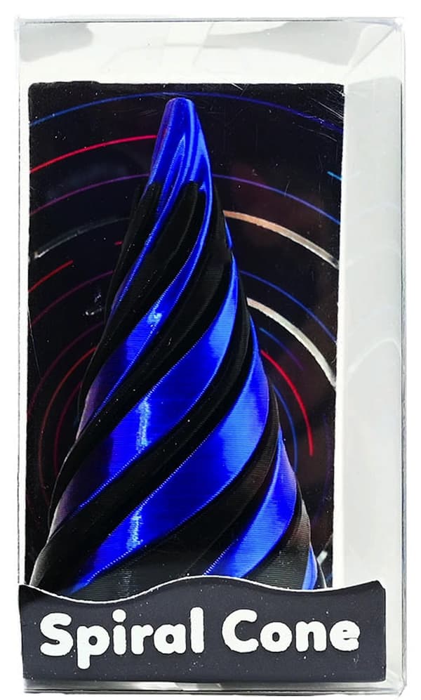 Spiral Cone Fidget Musta/Sininen metalliväri