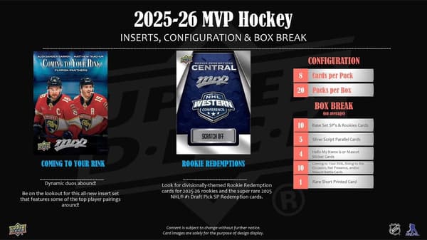 Upper Deck mvp NHL 2025-26 Hobby Booster
