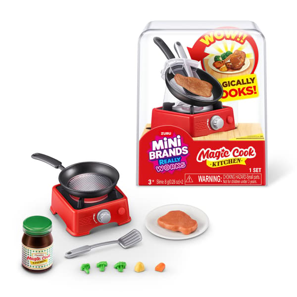 Mini Brands Magic Cook Kitchen Röd Kokplatta med stekpanna