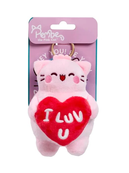 Pembe avaimenperällä Plush 12cm I Love You