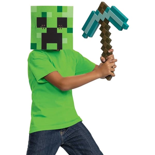 Minecraft Pickaxe & Mask Set Creeper