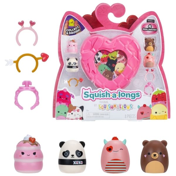 Squish-a-longs 4-p sydänlaatikolla pinkki