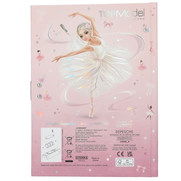 TOPModel Dagbog med kode og musik Pink Ballet