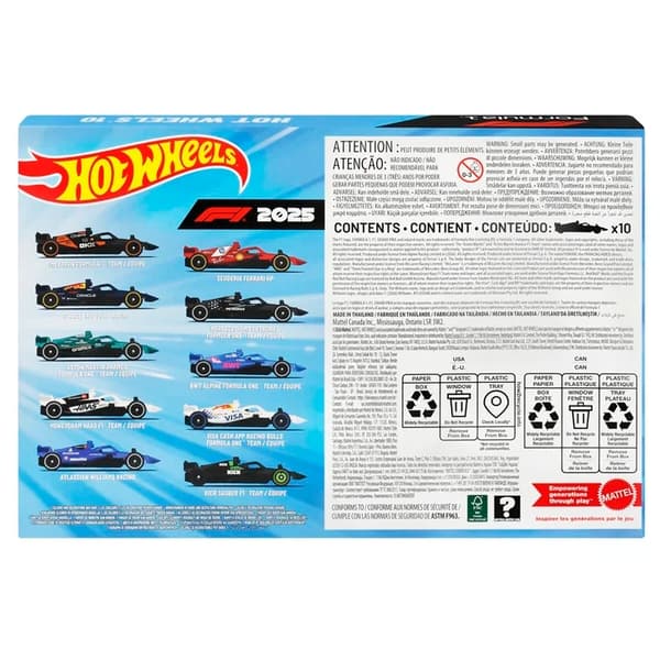 Hot Wheels F1 2025 1:64 10 kpl